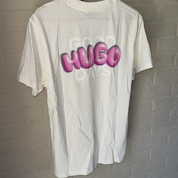 HUGO White shirt Short Sleeve Tee with Graphic Detail new small unisex - Picture 7 of 11
